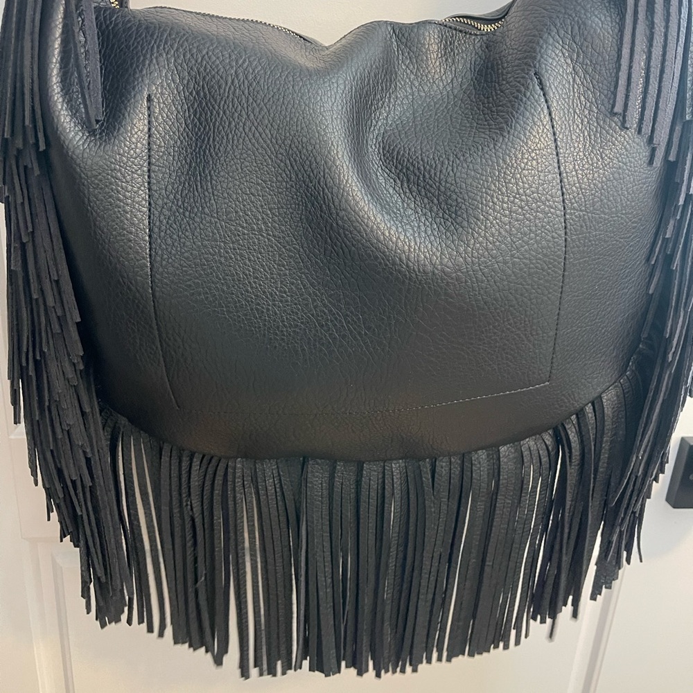 Black Vegan Leather Hobo NWT